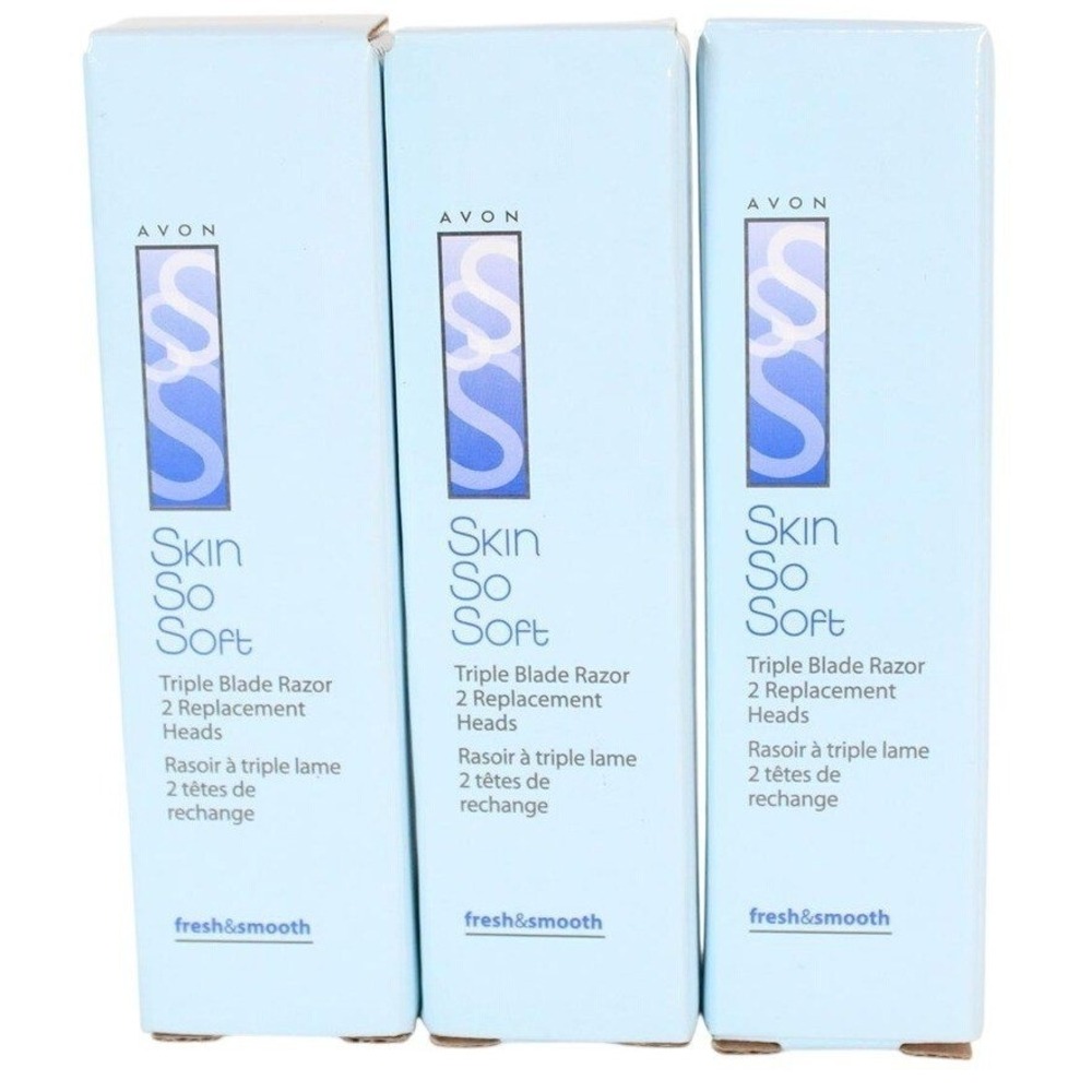 Avon Skin So Soft Triple Blade Razor 2 Replacement Heads Lot of 3 Boxes New 2007